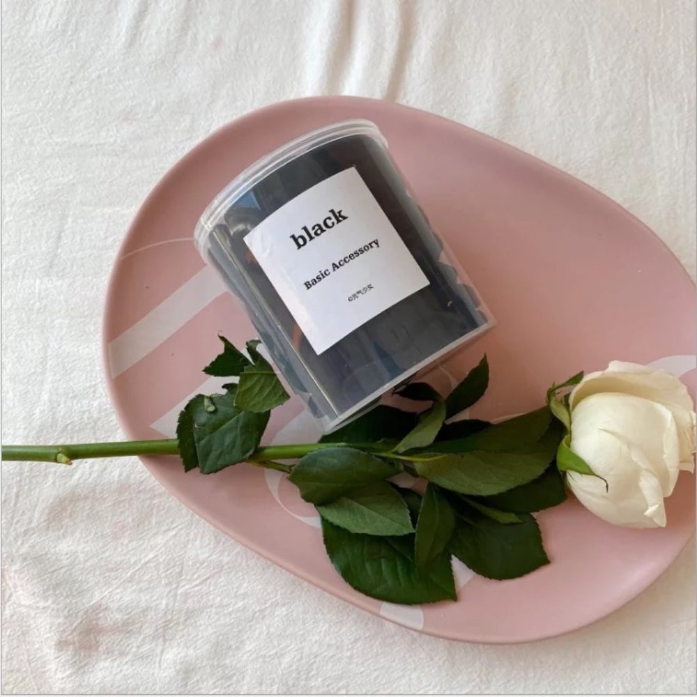 Ligas elásticas para el pelo, 50 pc, negro